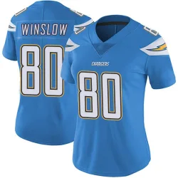 Women's Kellen Winslow Los Angeles Chargers No.80 Limited Powder Vapor Untouchable Alternate Jersey - Blue