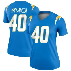 Women's Kendall Williamson Los Angeles Chargers No.40 Legend Powder Jersey - Blue