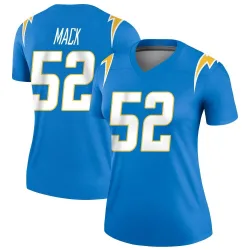 Women's Khalil Mack Los Angeles Chargers No.52 Legend Powder Jersey - Blue