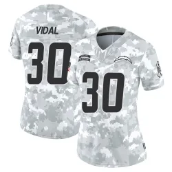 Women's Kimani Vidal Los Angeles Chargers No.30 Limited 2024 Salute to Service Jersey - Arctic Camo