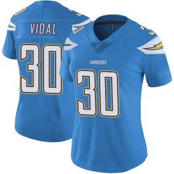 Women's Kimani Vidal Los Angeles Chargers No.30 Limited Powder Vapor Untouchable Alternate Jersey - Blue