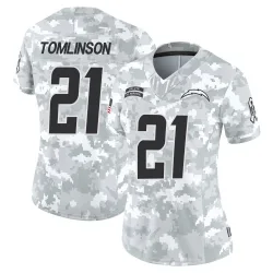 Women's LaDainian Tomlinson Los Angeles Chargers No.21 Limited 2024 Salute to Service Jersey - Arctic Camo