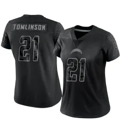 Women's LaDainian Tomlinson Los Angeles Chargers No.21 Limited Reflective Jersey - Black