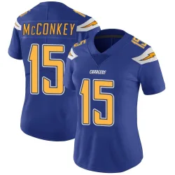 Women's Ladd McConkey Los Angeles Chargers No.15 Limited Color Rush Vapor Untouchable Jersey - Royal