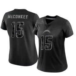 Women's Ladd McConkey Los Angeles Chargers No.15 Limited Reflective Jersey - Black