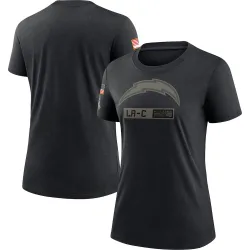 Women's Los Angeles Chargers No. 2020 Salute To Service Performance T-Shirt - Black