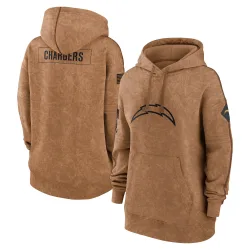 Women's Los Angeles Chargers No. 2023 Salute to Service Pullover Hoodie - Brown