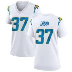 Women's Luke Grimm Los Angeles Chargers No.37 Game Jersey - White
