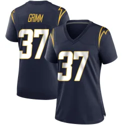 Women's Luke Grimm Los Angeles Chargers No.37 Game Team Color Jersey - Navy