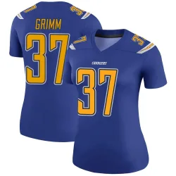 Women's Luke Grimm Los Angeles Chargers No.37 Legend Color Rush Jersey - Royal