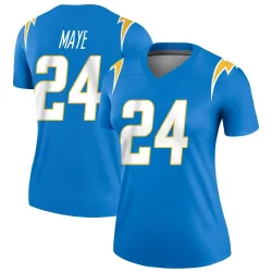 Women's Marcus Maye Los Angeles Chargers No.24 Legend Powder Jersey - Blue