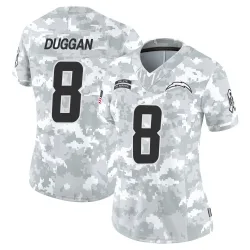 Women's Max Duggan Los Angeles Chargers No.8 Limited 2024 Salute to Service Jersey - Arctic Camo