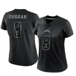 Women's Max Duggan Los Angeles Chargers No.8 Limited Reflective Jersey - Black