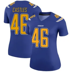 Women's McCallan Castles Los Angeles Chargers No.46 Legend Color Rush Jersey - Royal