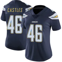 Women's McCallan Castles Los Angeles Chargers No.46 Limited Team Color Vapor Untouchable Jersey - Navy