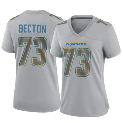 Women's Mekhi Becton Los Angeles Chargers No.73 Game Atmosphere Fashion Jersey - Gray