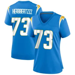 Women's Mekhi Becton Los Angeles Chargers No.73 Game Powder Alternate Jersey - Blue