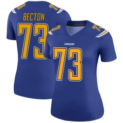 Women's Mekhi Becton Los Angeles Chargers No.73 Legend Color Rush Jersey - Royal