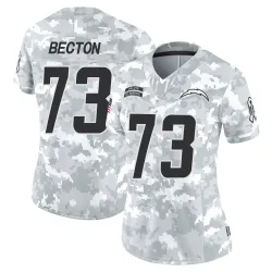 Women's Mekhi Becton Los Angeles Chargers No.73 Limited 2024 Salute to Service Jersey - Arctic Camo