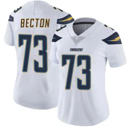 Women's Mekhi Becton Los Angeles Chargers No.73 Limited Vapor Untouchable Jersey - White