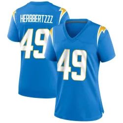 Women's Mike Estes Los Angeles Chargers No.49 Game Powder Alternate Jersey - Blue
