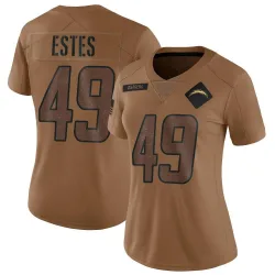 Women's Mike Estes Los Angeles Chargers No.49 Limited 2023 Salute To Service Jersey - Brown
