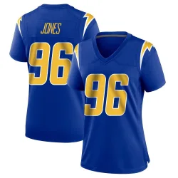 Women's Naquan Jones Los Angeles Chargers No.96 Game 2nd Alternate Jersey - Royal