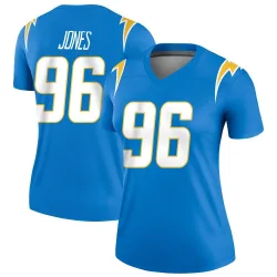 Women's Naquan Jones Los Angeles Chargers No.96 Legend Powder Jersey - Blue