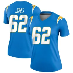 Women's Nash Jones Los Angeles Chargers No.62 Legend Powder Jersey - Blue