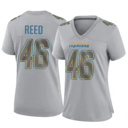 Women's Nikko Reed Los Angeles Chargers No.46 Game Atmosphere Fashion Jersey - Gray