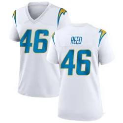 Women's Nikko Reed Los Angeles Chargers No.46 Game Jersey - White