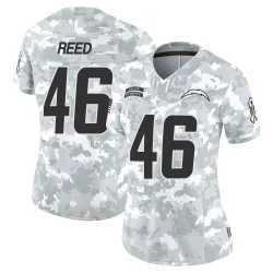 Women's Nikko Reed Los Angeles Chargers No.46 Limited 2024 Salute to Service Jersey - Arctic Camo
