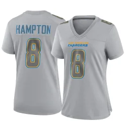 Women's Omarion Hampton Los Angeles Chargers No.8 Game Atmosphere Fashion Jersey - Gray
