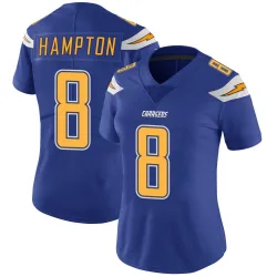 Women's Omarion Hampton Los Angeles Chargers No.8 Limited Color Rush Vapor Untouchable Jersey - Royal