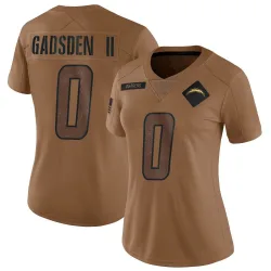 Women's Oronde Gadsden II Los Angeles Chargers No.0 Limited 2023 Salute To Service Jersey - Brown