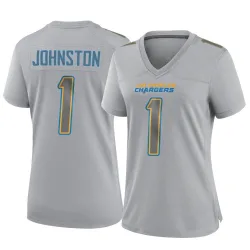 Women's Quentin Johnston Los Angeles Chargers No.1 Game Atmosphere Fashion Jersey - Gray