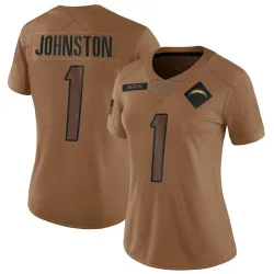 Women's Quentin Johnston Los Angeles Chargers No.1 Limited 2023 Salute To Service Jersey - Brown