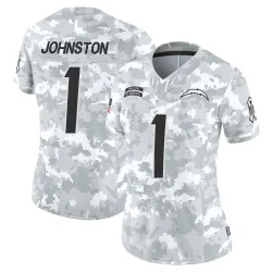Women's Quentin Johnston Los Angeles Chargers No.1 Limited 2024 Salute to Service Jersey - Arctic Camo