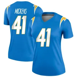 Women's R.J. Mickens Los Angeles Chargers No.41 Legend Powder Jersey - Blue