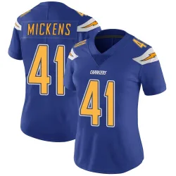 Women's R.J. Mickens Los Angeles Chargers No.41 Limited Color Rush Vapor Untouchable Jersey - Royal