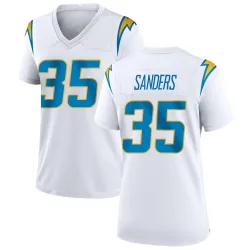 Women's Raheim Sanders Los Angeles Chargers No.35 Game Jersey - White