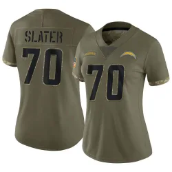 Women's Rashawn Slater Los Angeles Chargers No.70 Limited 2022 Salute To Service Jersey - Olive