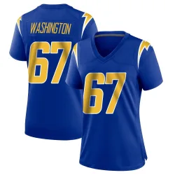Women's Savion Washington Los Angeles Chargers No.67 Game 2nd Alternate Jersey - Royal