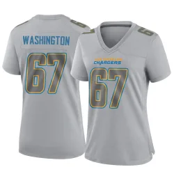 Women's Savion Washington Los Angeles Chargers No.67 Game Atmosphere Fashion Jersey - Gray