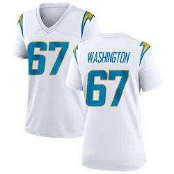 Women's Savion Washington Los Angeles Chargers No.67 Game Jersey - White
