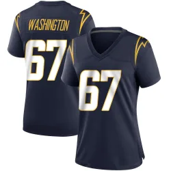 Women's Savion Washington Los Angeles Chargers No.67 Game Team Color Jersey - Navy