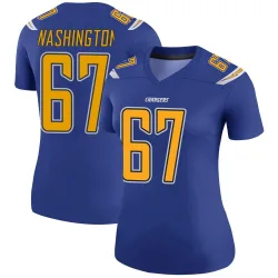 Women's Savion Washington Los Angeles Chargers No.67 Legend Color Rush Jersey - Royal