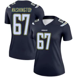 Women's Savion Washington Los Angeles Chargers No.67 Legend Jersey - Navy