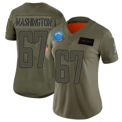 Women's Savion Washington Los Angeles Chargers No.67 Limited 2019 Salute to Service Jersey - Camo