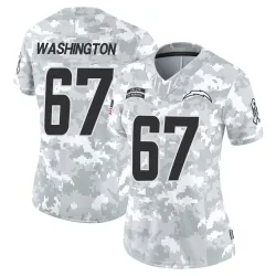 Women's Savion Washington Los Angeles Chargers No.67 Limited 2024 Salute to Service Jersey - Arctic Camo
